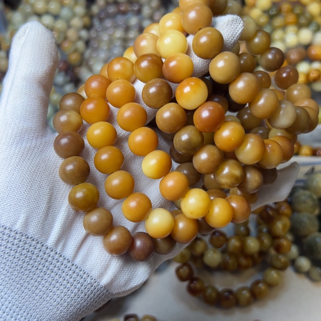 菩提根/象牙果手串老料瓷苹果珠卡13+