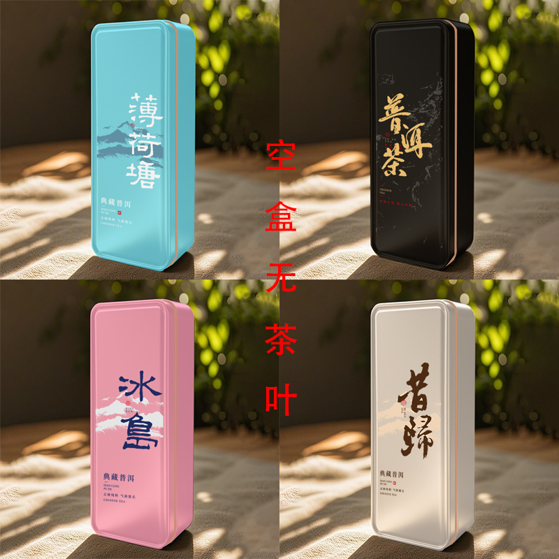 马口铁盒无茶叶可装两泡绿茶岩茶白茶普洱茶随手礼无茶叶方形中式