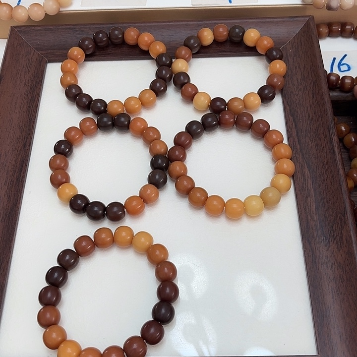 手串菩提根/象牙果卡14干磨苹果珠泡芙