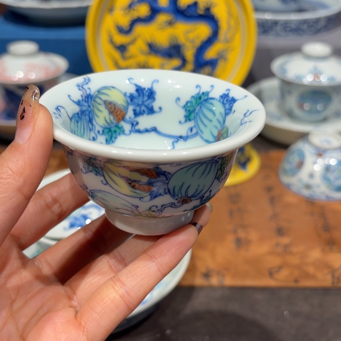 瓷片手工手绘陶瓷茶具