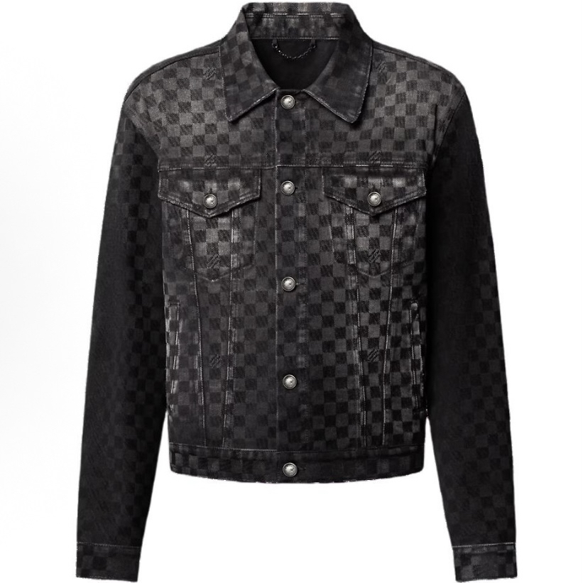 未使用 LouisVuitton/路易威登  棋盘格黑色牛仔外套50码 BB11506