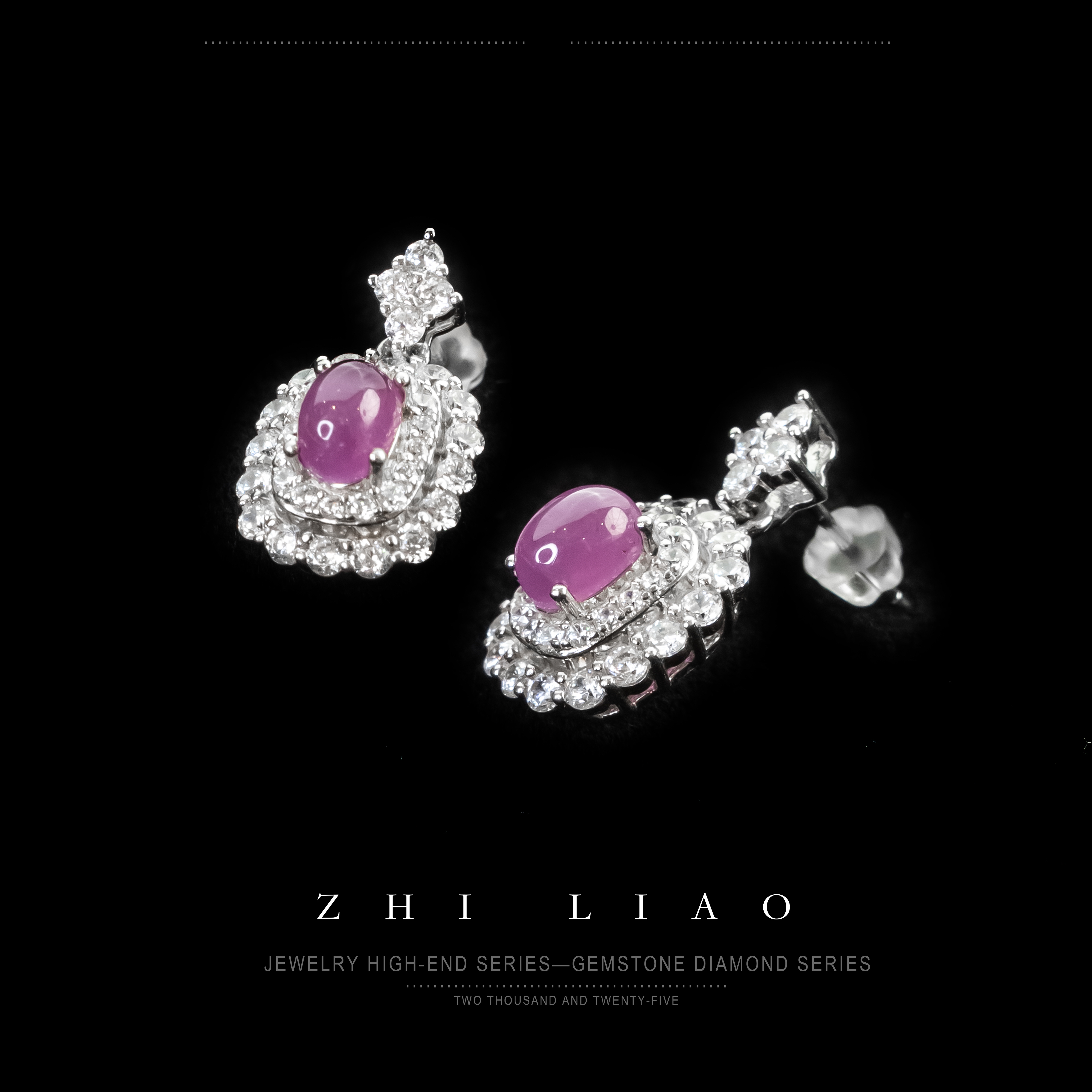 【嫣然】3ct天然无烧红宝石耳坠，缅甸产地，绝美妃红色，超级显白