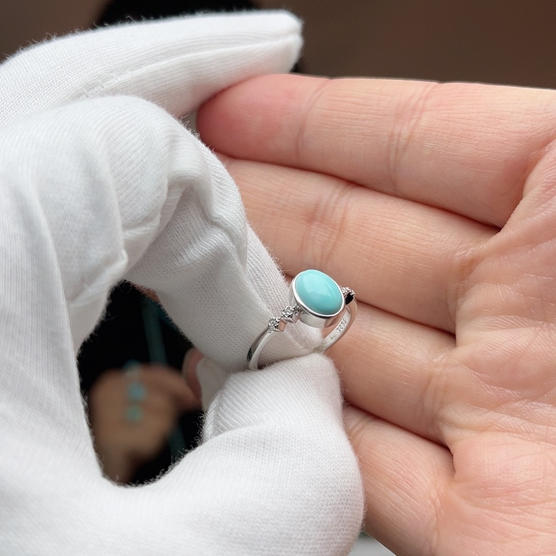 绿松石珠宝奇石银S925镶嵌