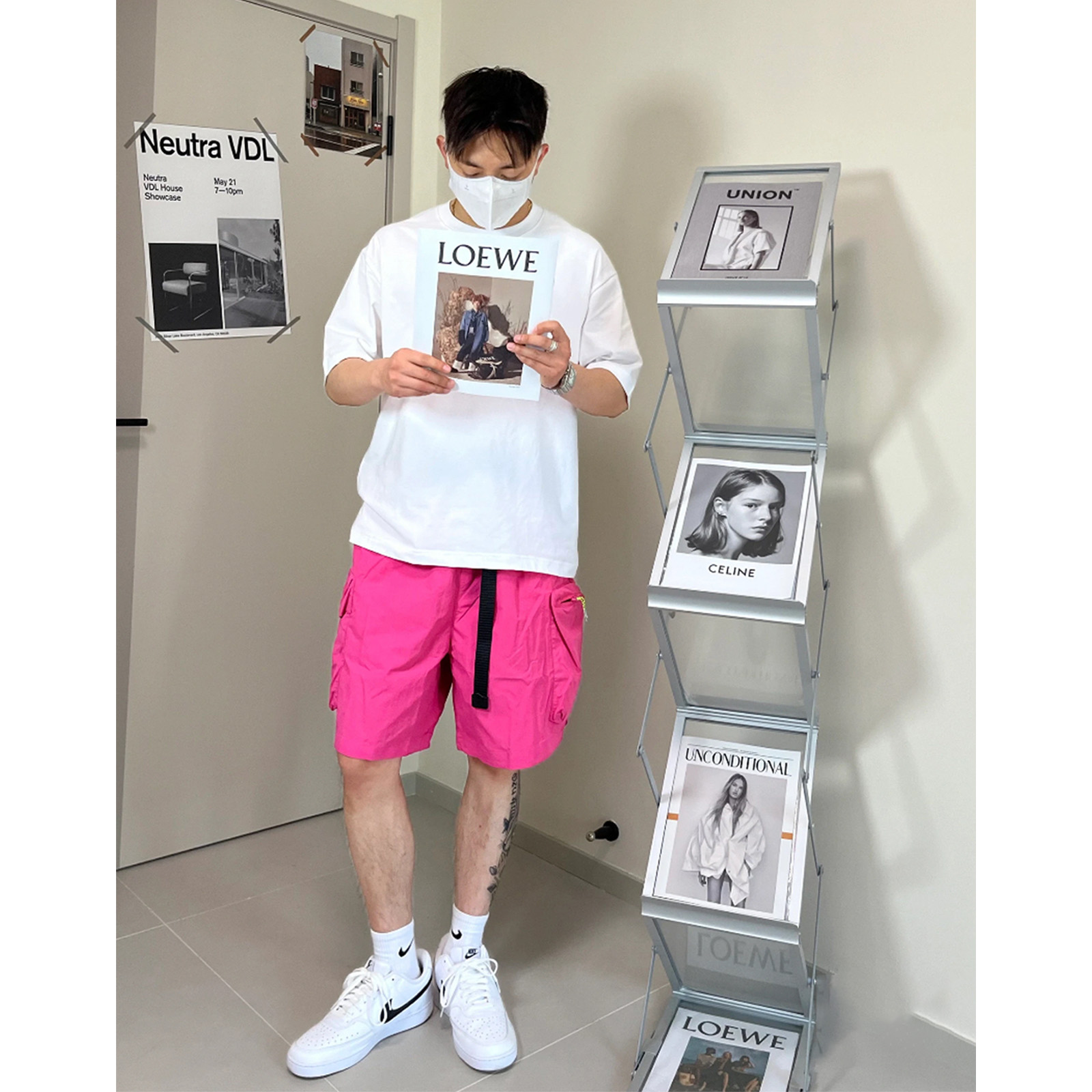 Eassen短裤夏季日系百搭ins图案中裤工装风免烫男士CX-K006SS