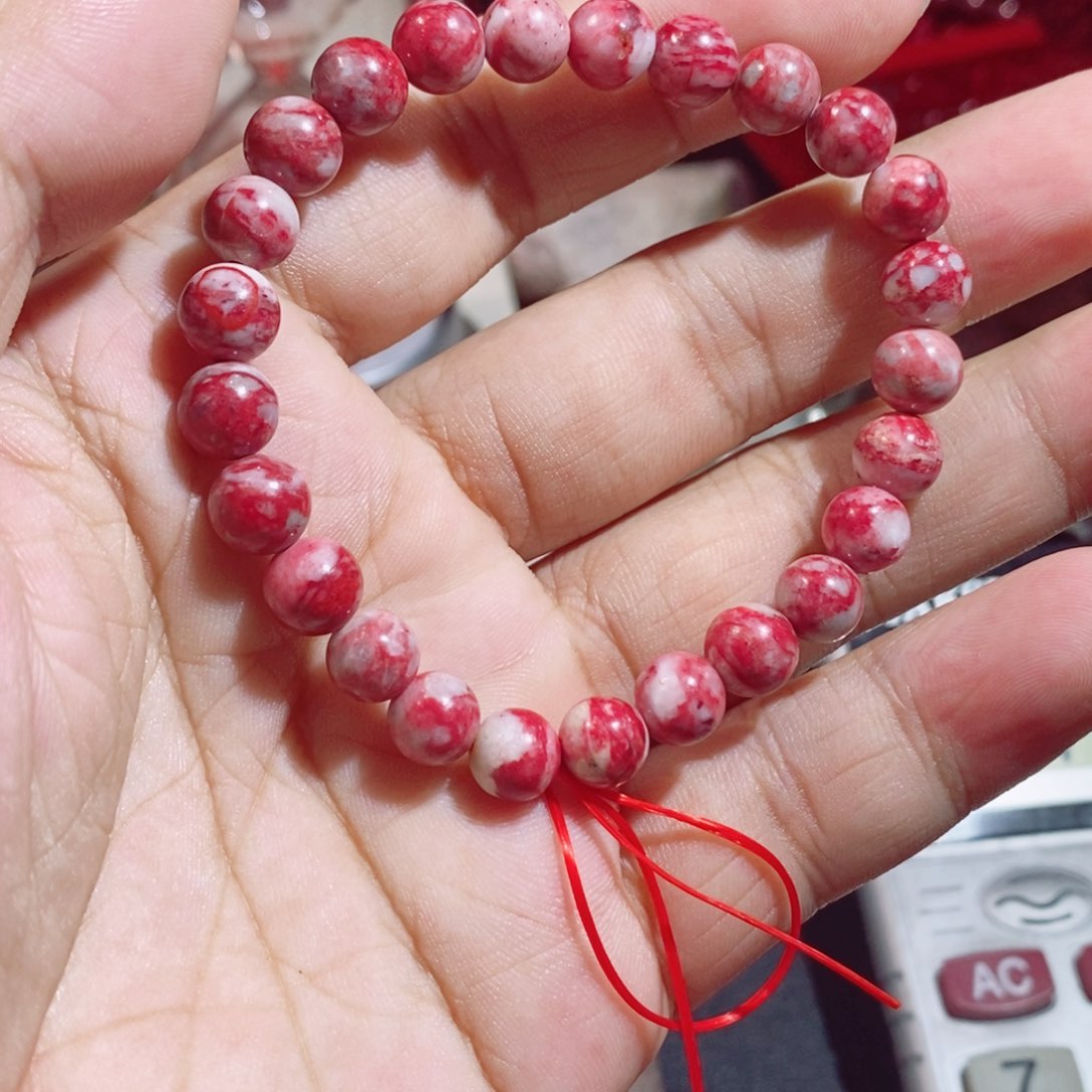 天然辰砂原石手串