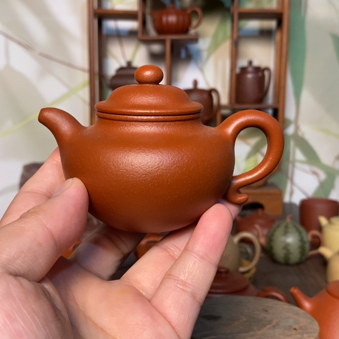 茶壶紫砂砂性小红泥莲子140cc