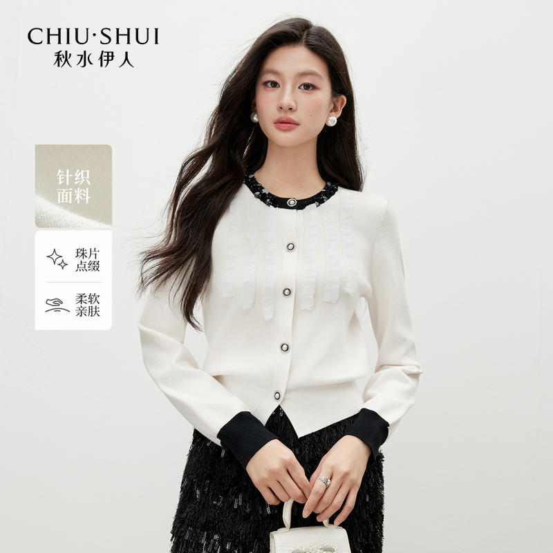 秋水伊人毛针织衫2025年冬季新款女日常保暖上衣625408D100092