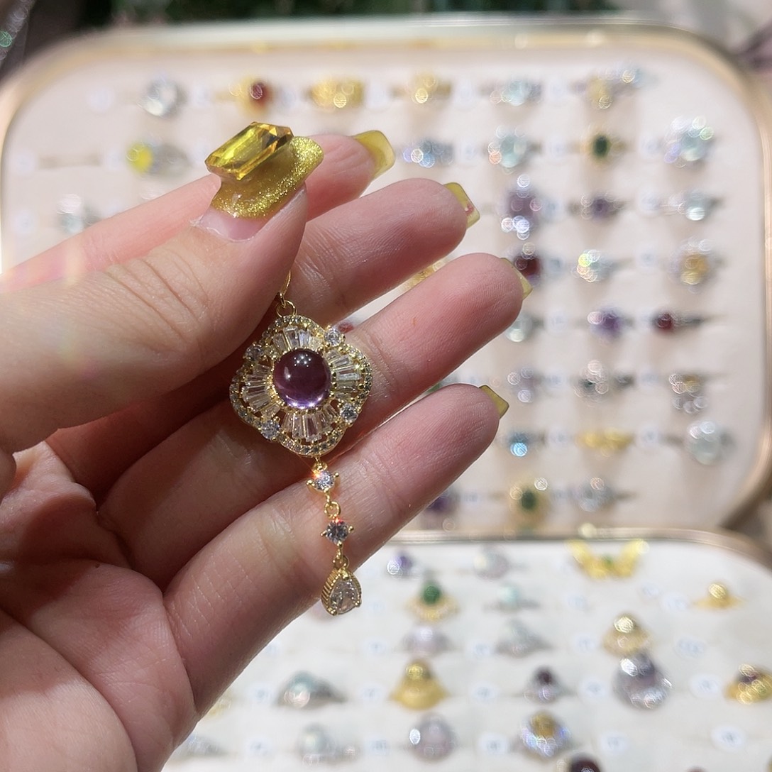 蛇纹石玉戒指银S925镶嵌