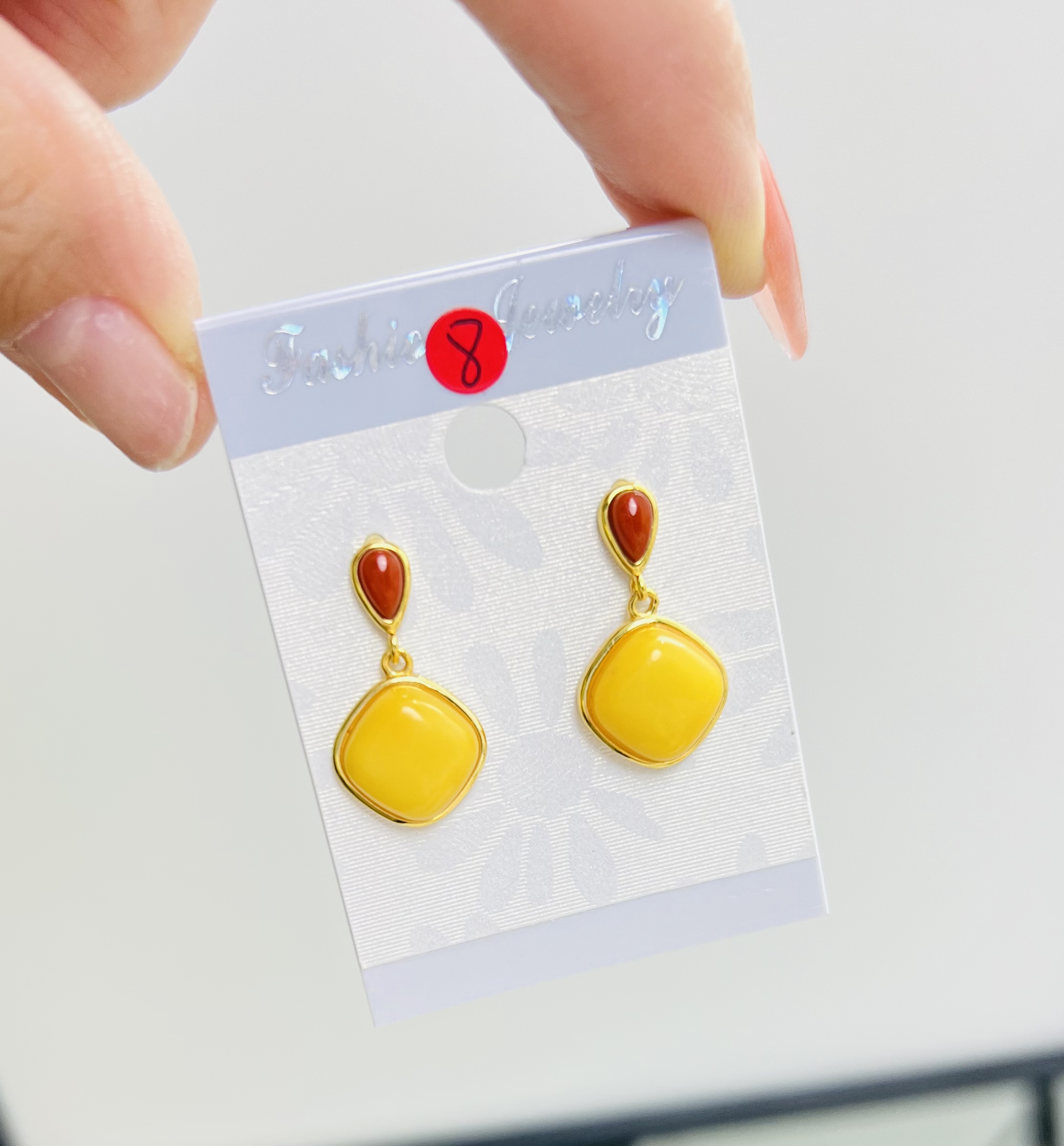 天然蜜蜡女士时尚耳钉