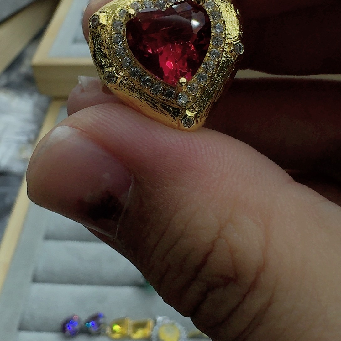 托帕石戒指银S925镶嵌