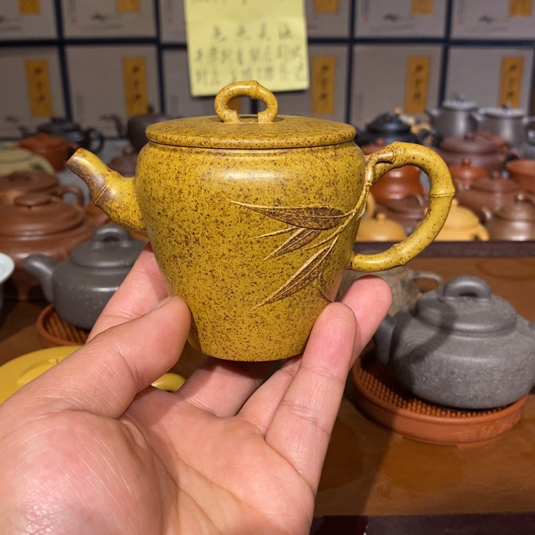 紫砂茶壶段泥精工半手竹节壶200cc