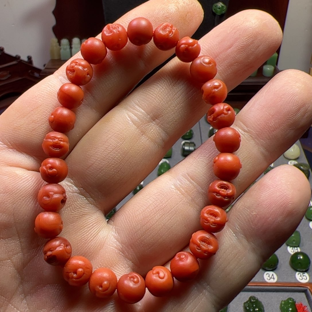 南红玛瑙手链未镶嵌