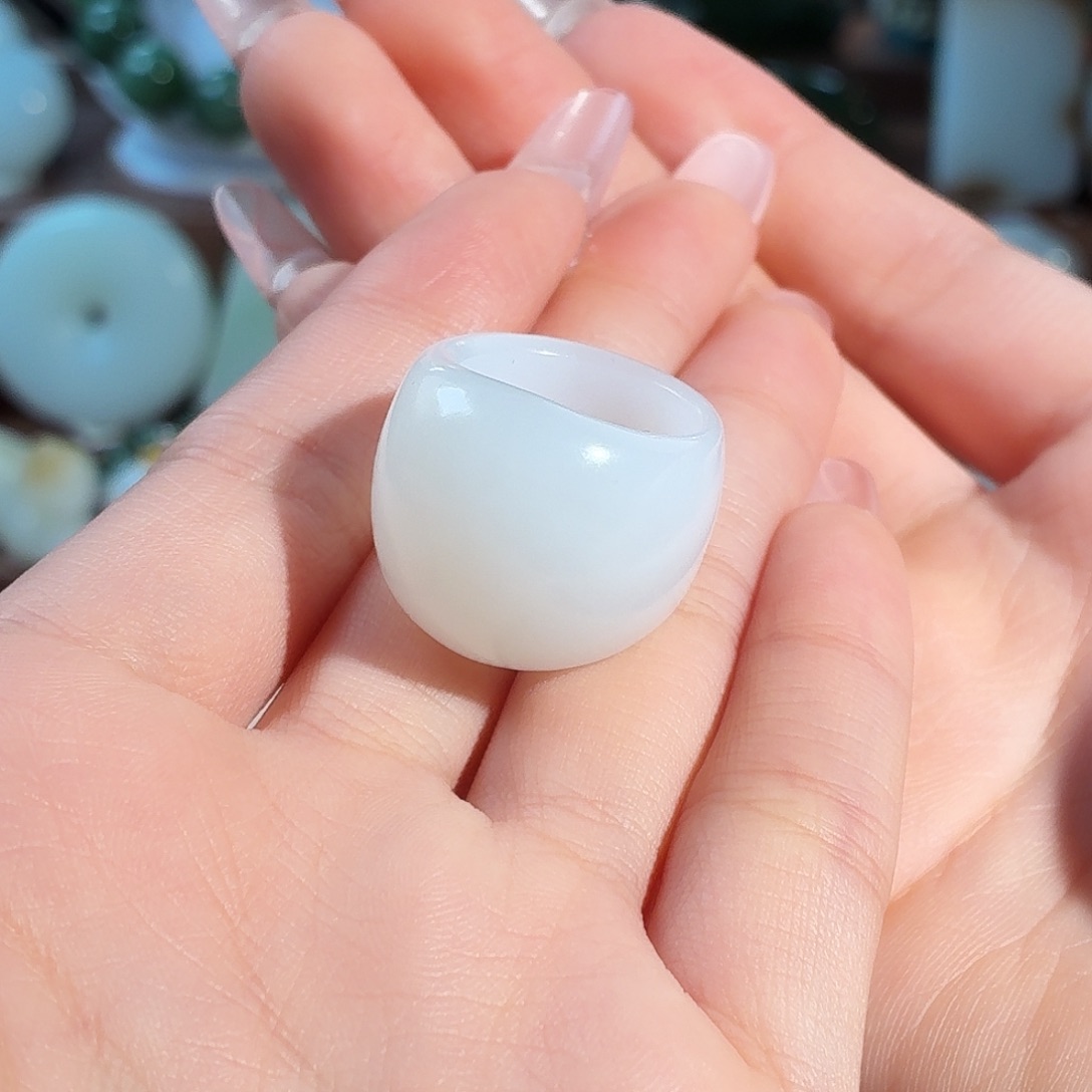 Y***e和田玉未镶嵌戒指T