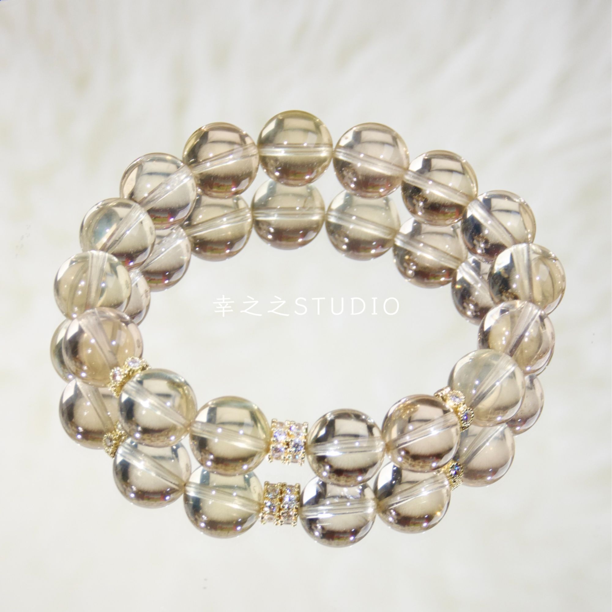 s1678【金主】柠檬黄水晶手串大咪精致百搭设计款手链 多样性发其一