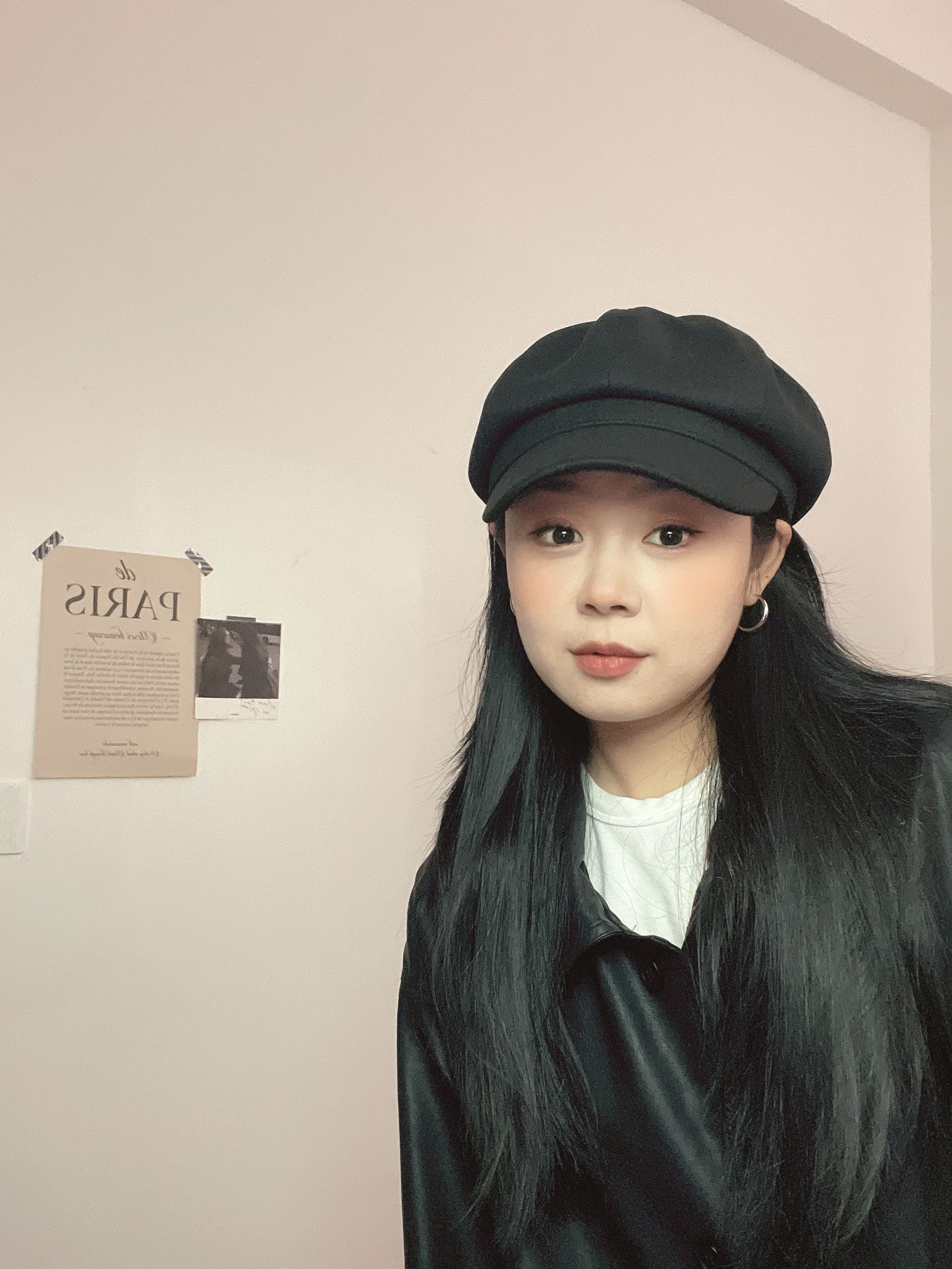 八角帽宽檐报童帽秋冬显脸小贝雷帽帽子平檐光身冬季休闲风