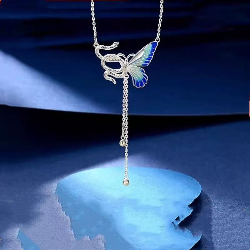 足银纯银999 蝴蝶灵蛇项链  时尚高级送妈妈送闺蜜WSZ-4