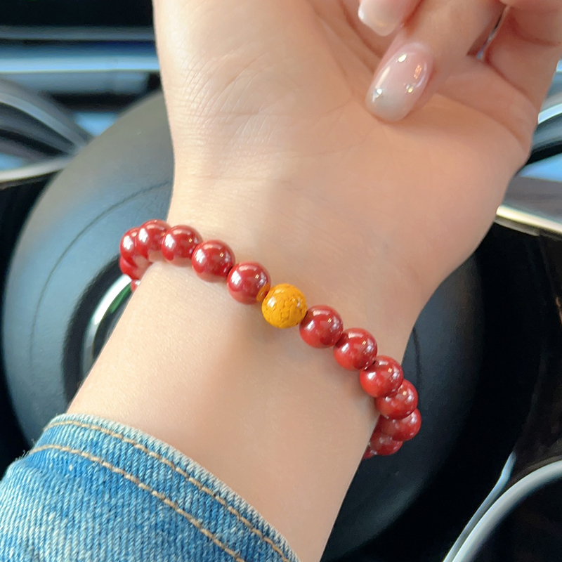 含辰砂工艺品正宗湘西朱砂手串帝王砂男女通用雄黄转运手链