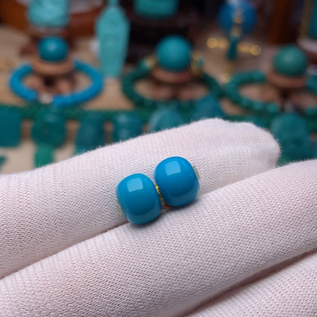 绿松石珠宝奇石未镶嵌8.8mm