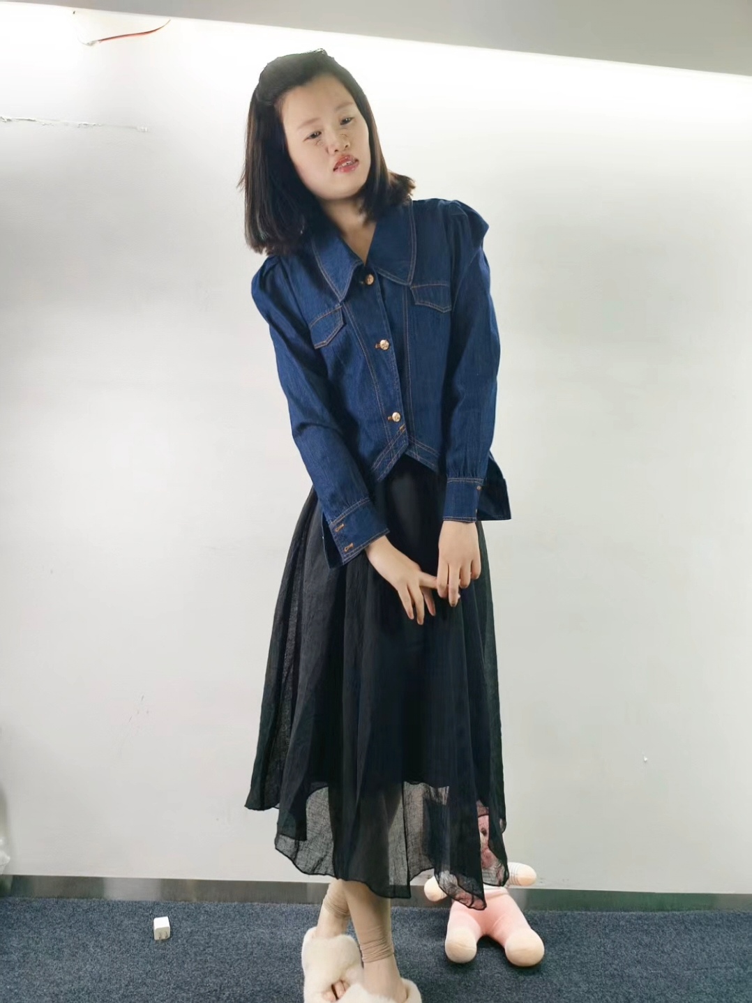 W82 牛仔衣半身裙套装