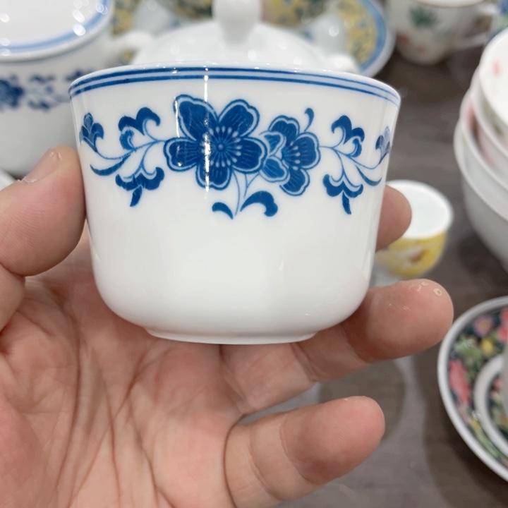 杯釉下五彩的瓷器在瓷器