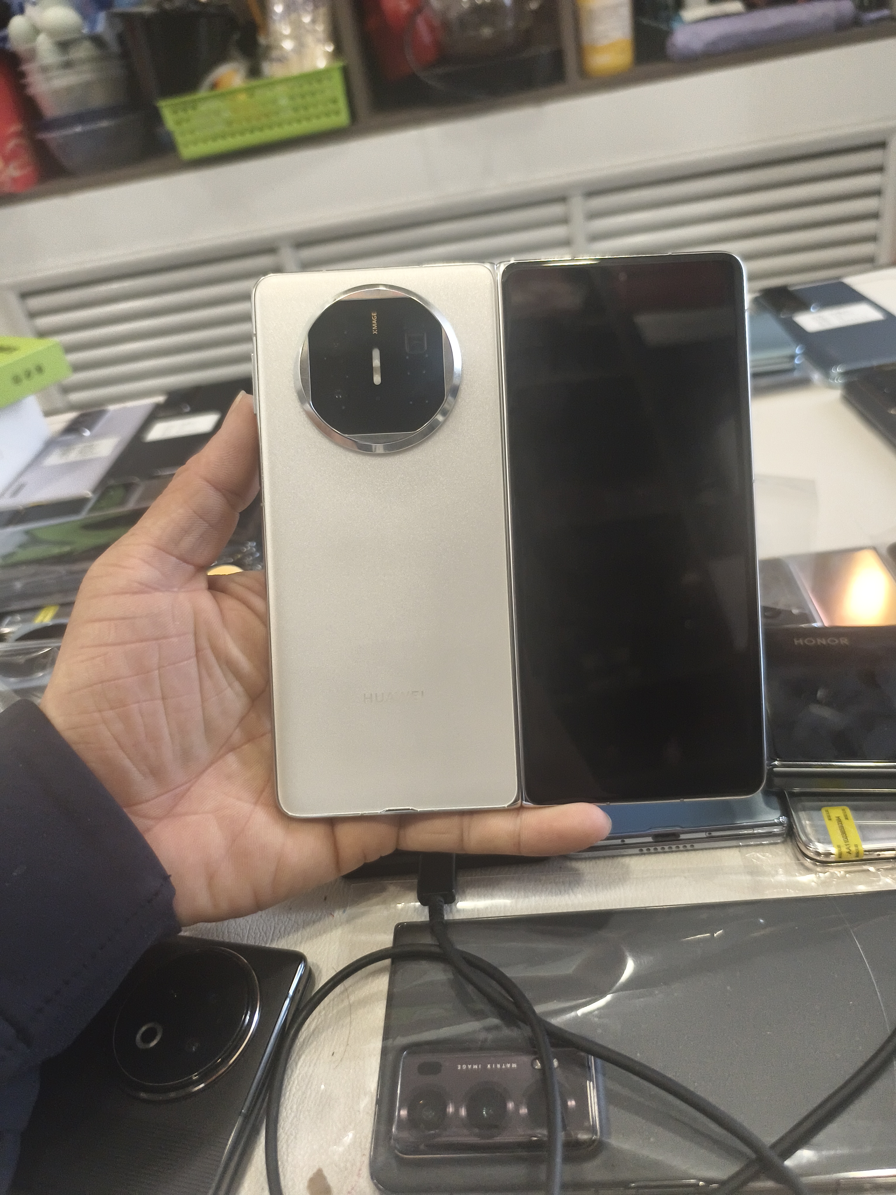 99新 Huawei/华为 华为matex5白色黑色金色曲屏双卡折叠屏手机