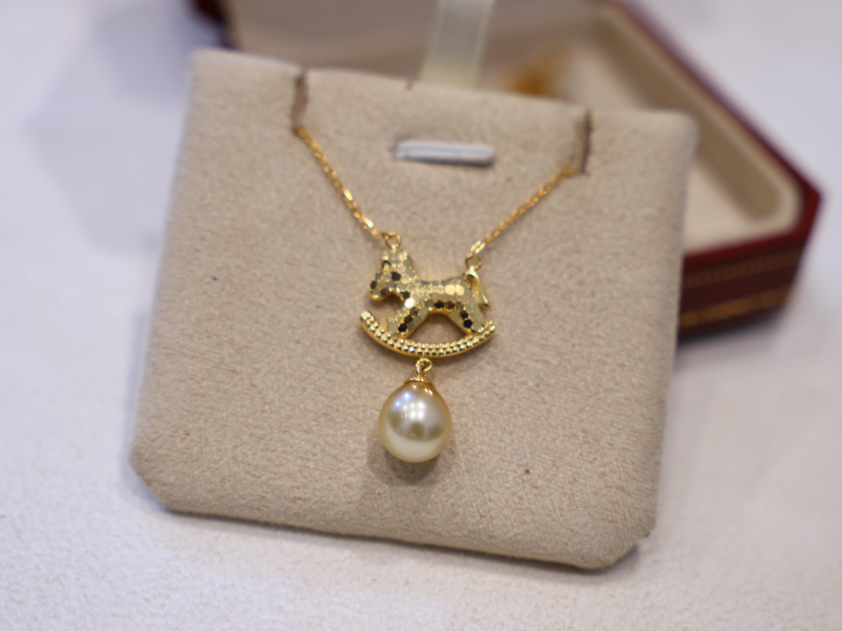 【小木马】天然海水珍珠项链南洋金珠设计师款百搭时尚项链S925银