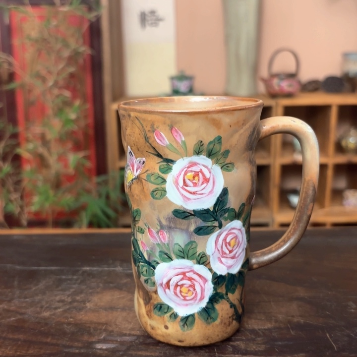 柴烧纯手工手绘陶瓷