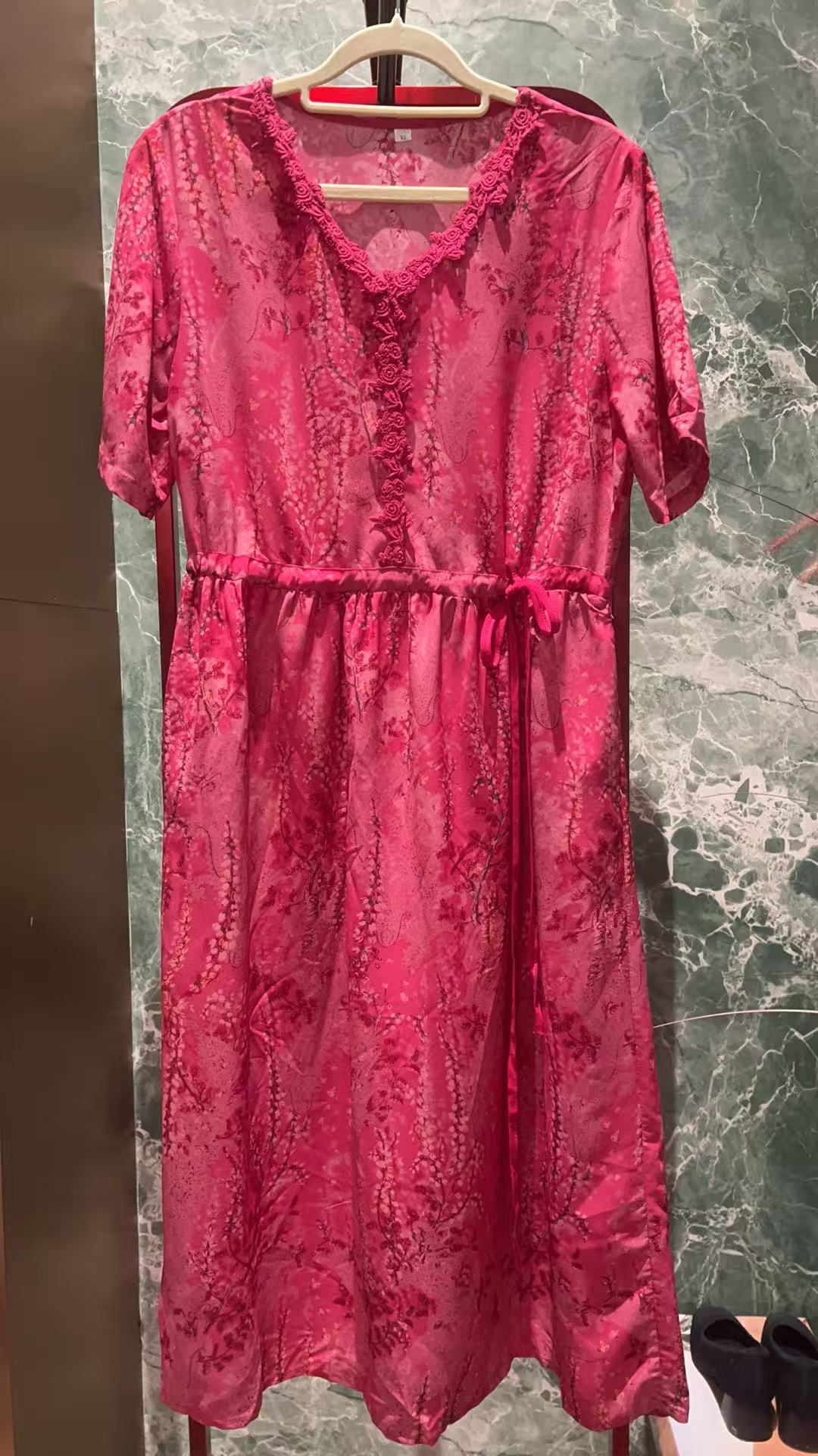 YUFEI/禹菲039  优雅 女装V领法式长款连衣裙