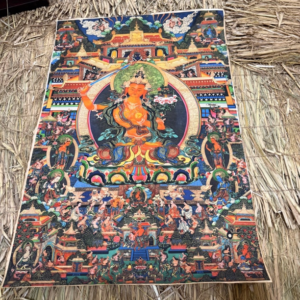 高端精品文殊菩萨绘画类唐卡AA54