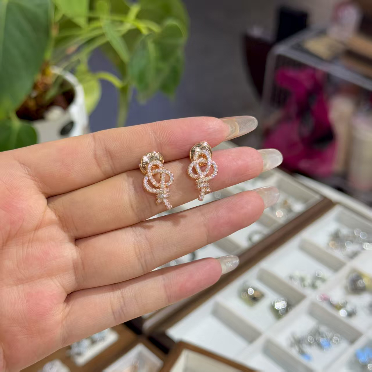 铜合金耳饰 法式轻奢风格耳钉5015