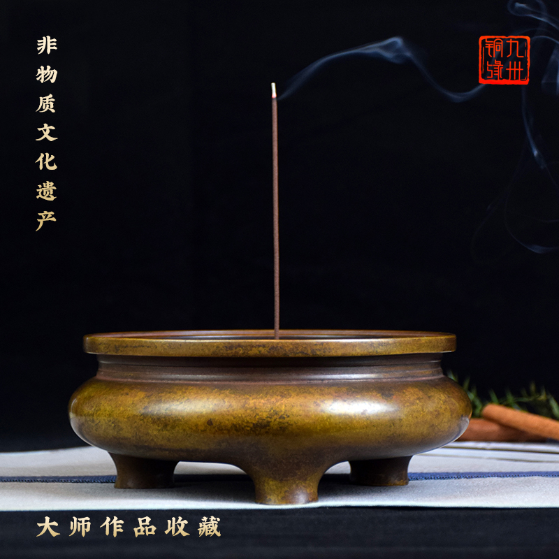 仙作刘希勇大师   鬲式炉黄铜复古工艺宣德炉系列家用收藏