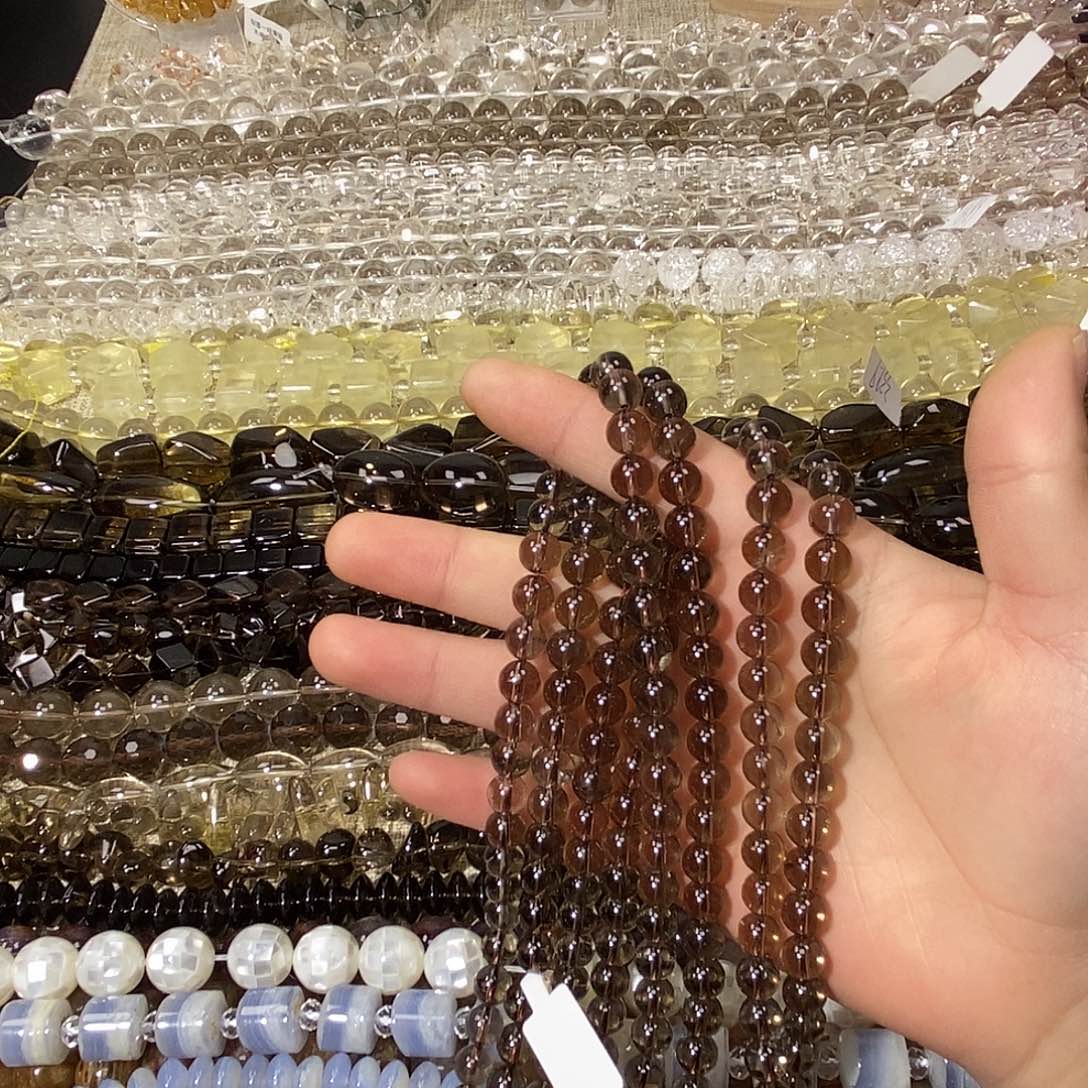 紫晶银S925镶嵌珠宝半成品茶晶卡8