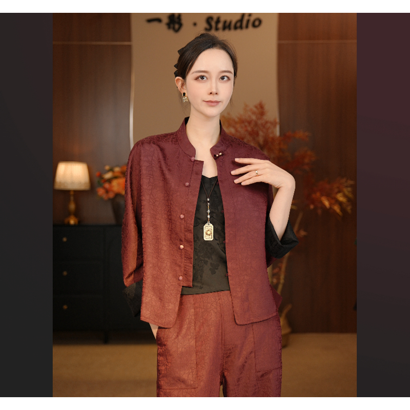 108【复古老钱风】双面双穿上衣圆领长袖落肩袖洋气纯色秋季