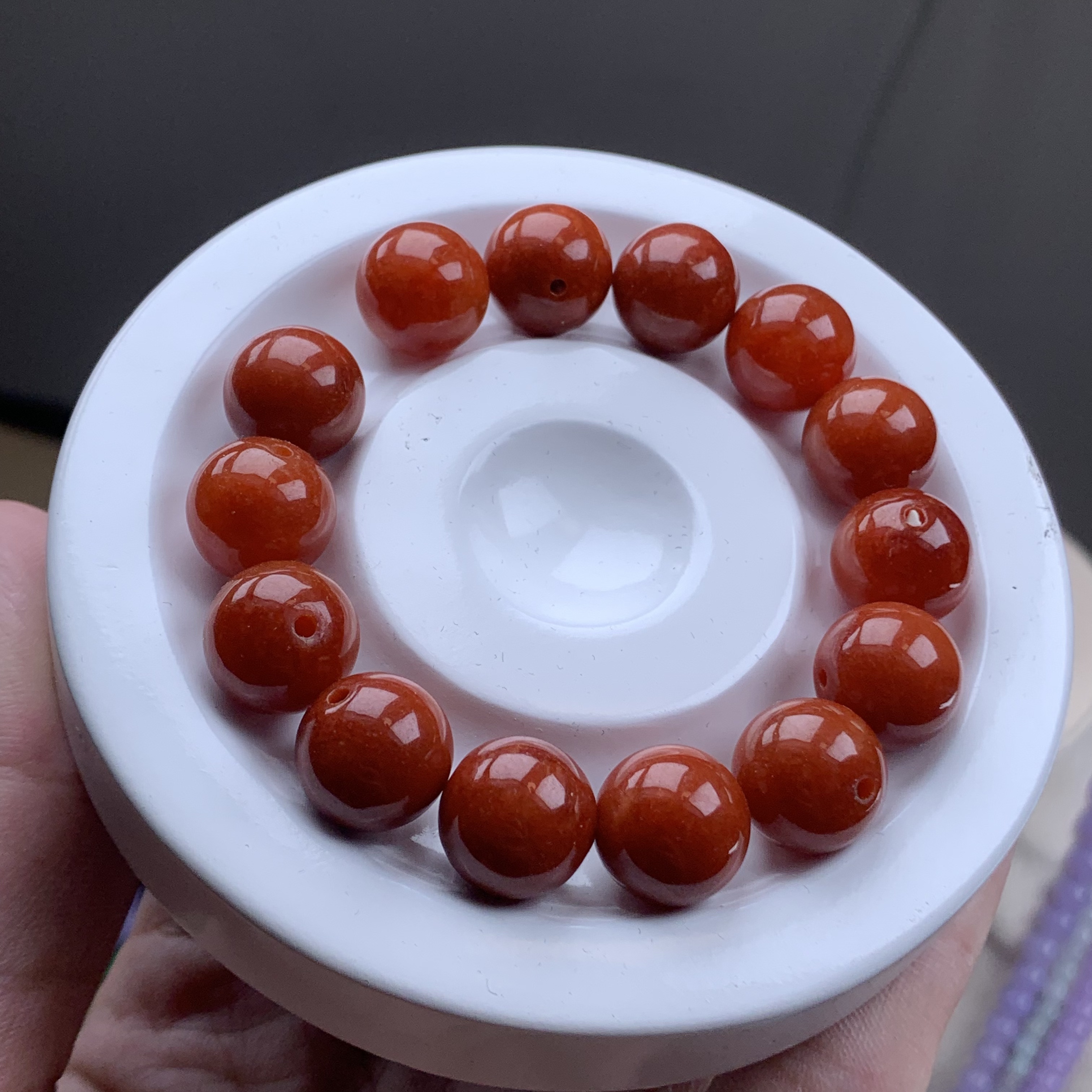 12mm 天然缅甸A货翡翠 红翡单珠 多样性发货其一