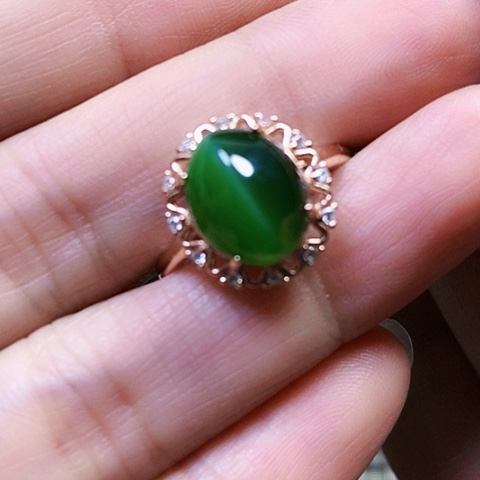 和田玉银S925镶嵌戒指