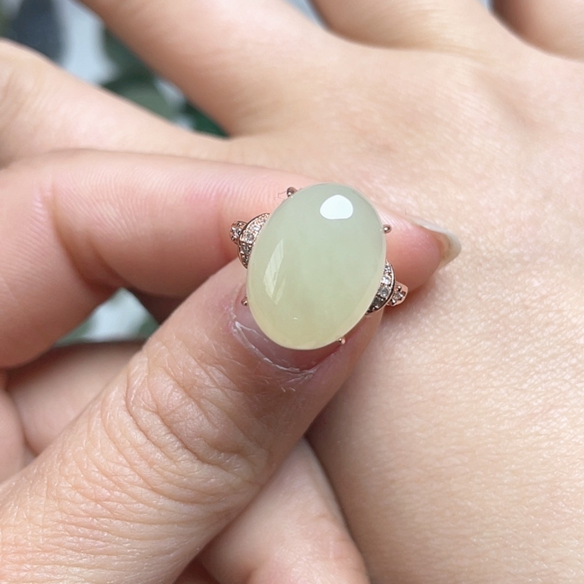 【闪购商品】和田玉戒指银S925镶嵌
