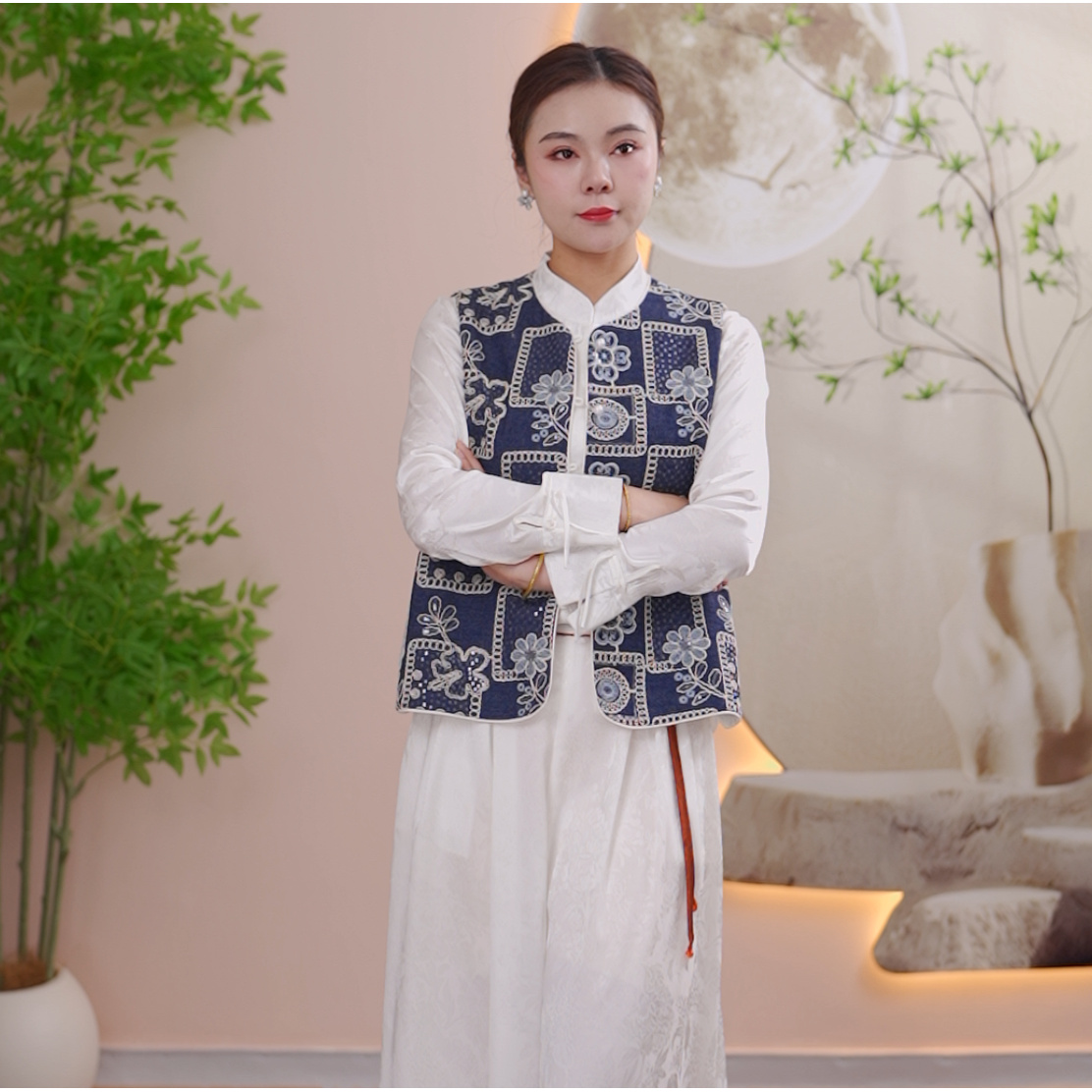 牛仔亮片--新中式马甲