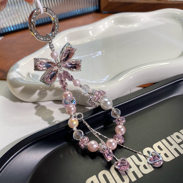 5029粉色大蝴蝶结原创手机链