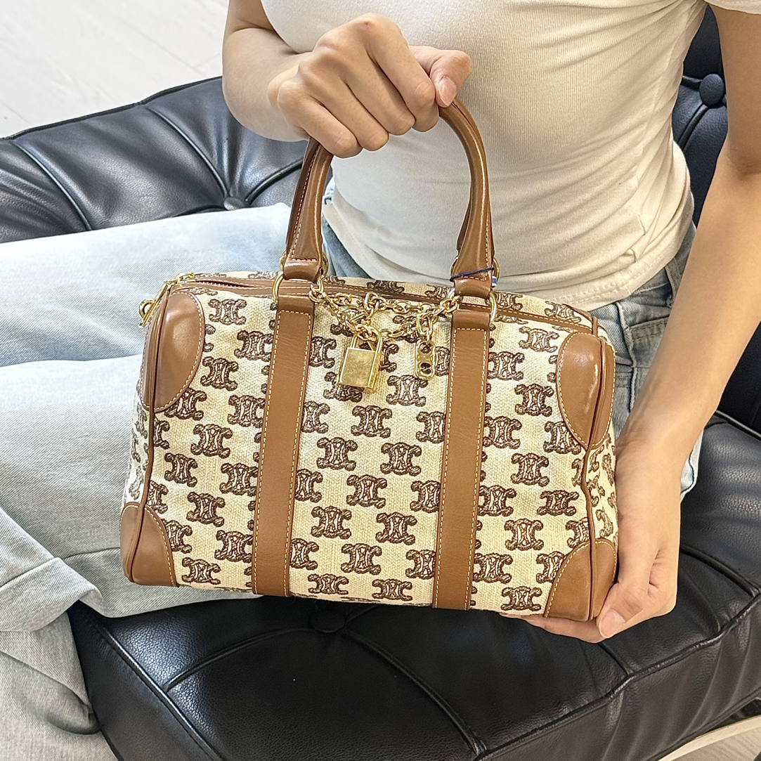 95新 Celine/思琳 老花刺绣波士顿 