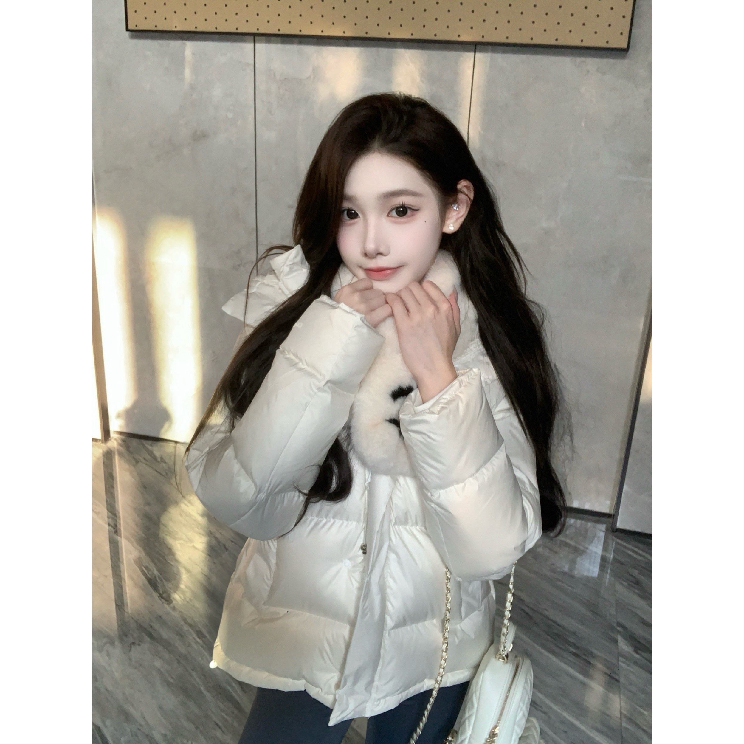 【Meng服饰】韩系超级好看泡芙收腰气质羽绒服女