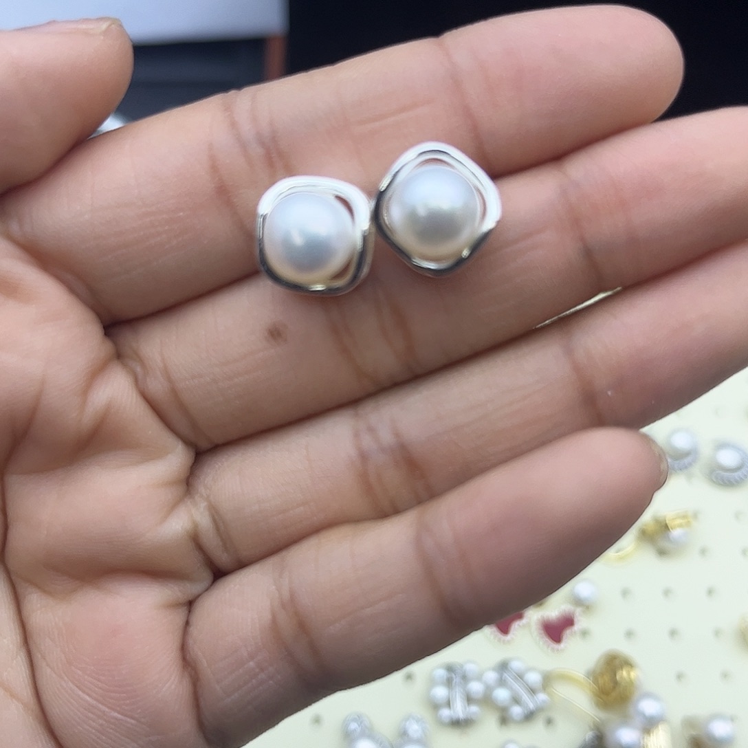淡水珍珠耳饰合金16