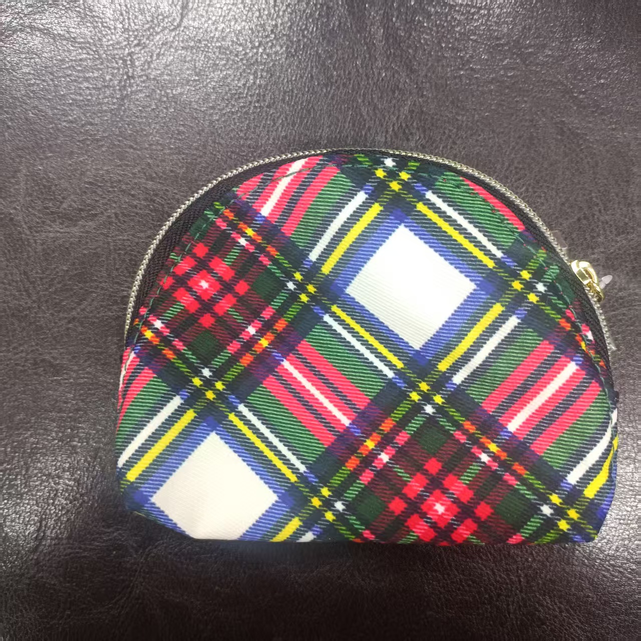 小雅啊~红色格纹零钱包包