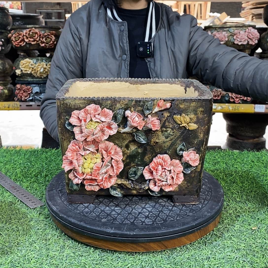 红陶青藤花器多肉花盆