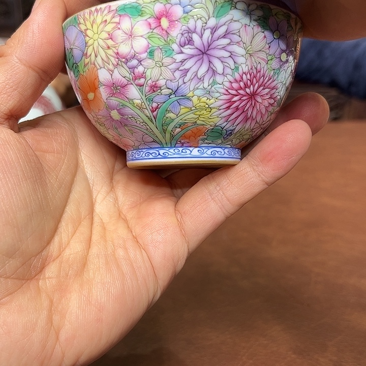 静***之瓷杯子内外万花杯子