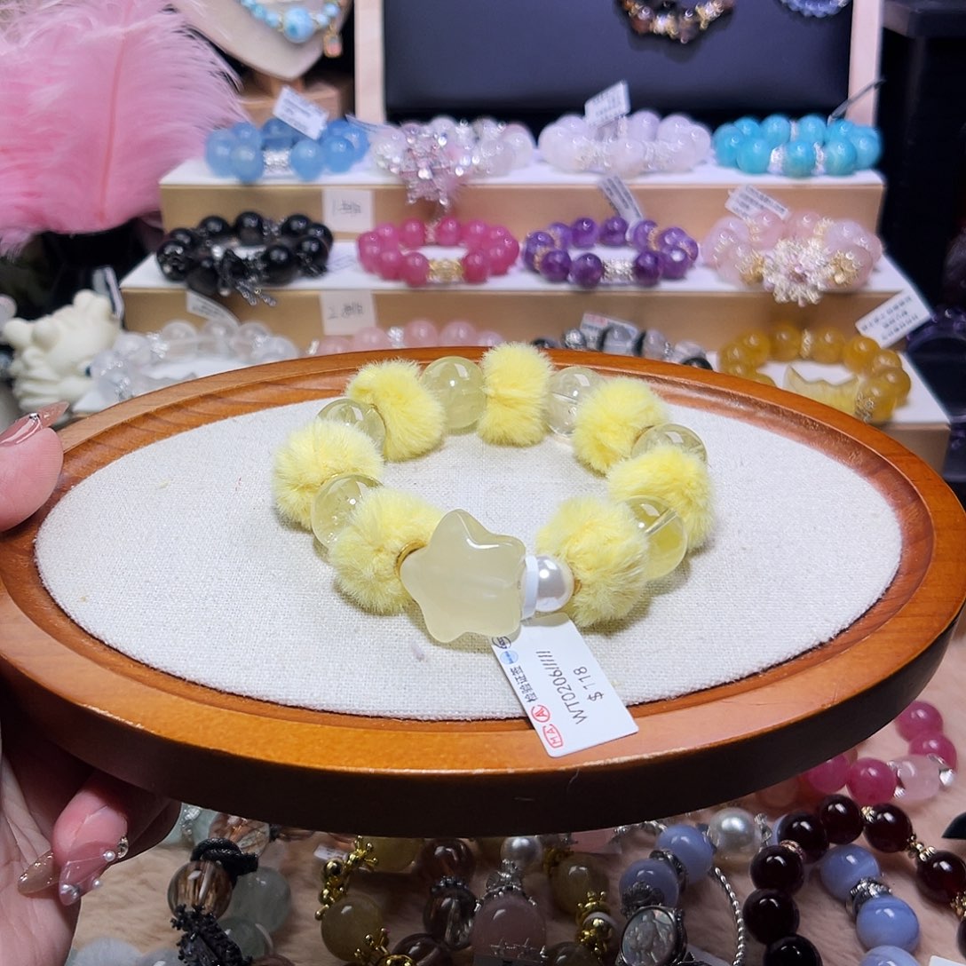 未镶嵌手链水晶黄啊塞