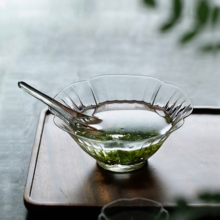 耐热玻璃绿茶器花瓣绿茶碗功夫茶具泡茶碗绿茶杯家用茶道沙拉碗