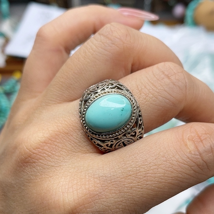 绿松石珠宝奇石银S925镶嵌