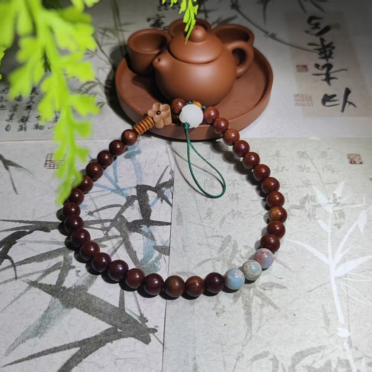 花梨木  莲花 挂饰（无礼盒）093