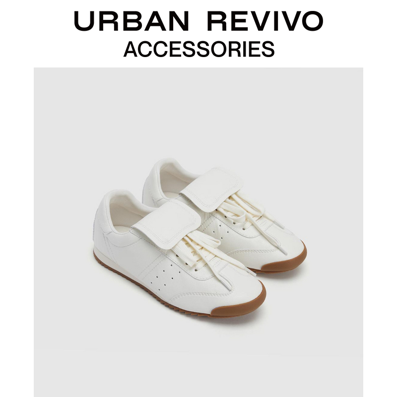 URBAN REVIVO2025春季新款女学院风翻盖鞋舌运动鞋UAYS50021