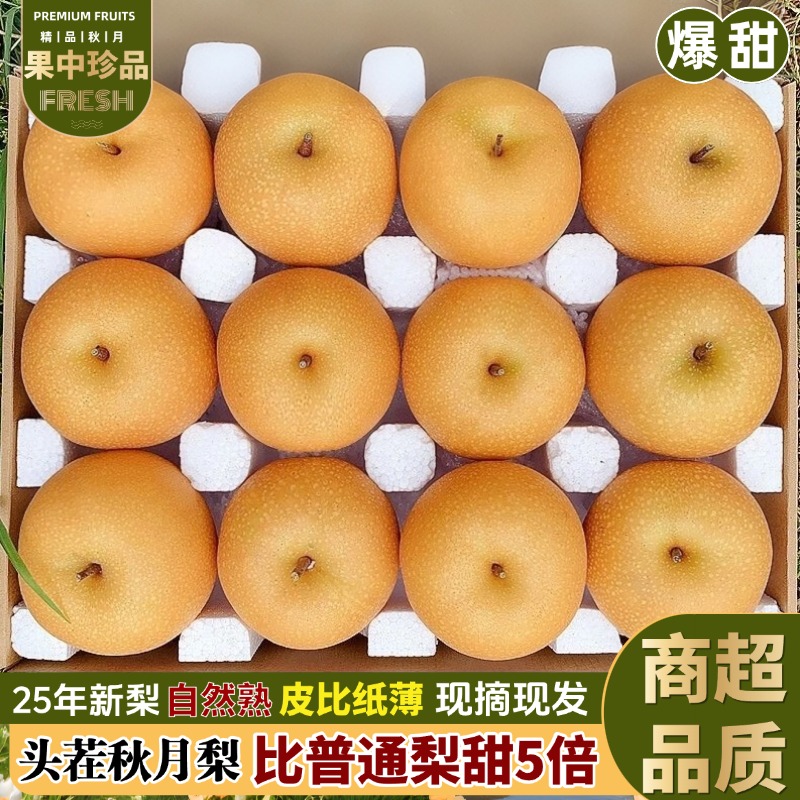 【10斤特大果】正宗头茬莱阳秋月梨现摘现发新鲜水果果园直发5/9斤Q